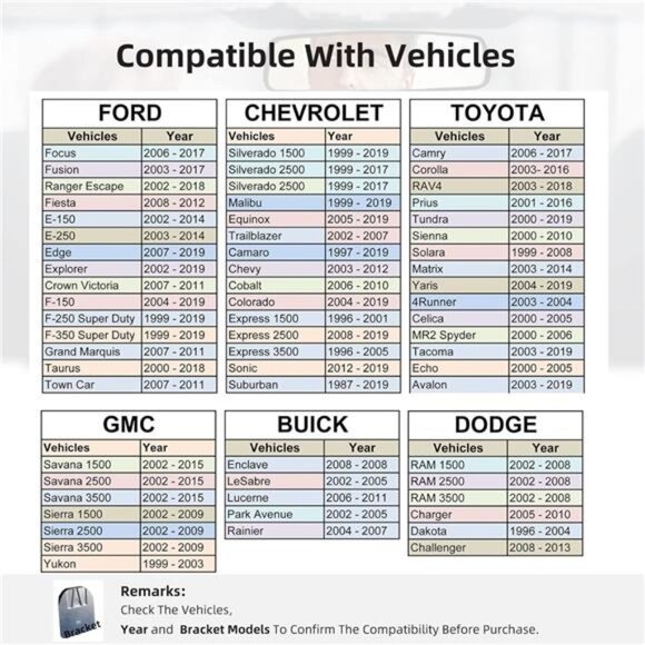 10.5" Rear view mirror, Interior mirror rearview mirror Kit Compatible - Picture 4 of 7